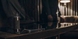 Automated answering system via smart speaker and smartphone.