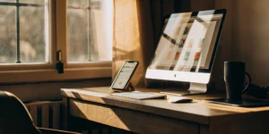 AI-powered virtual assistant on computer and smartphone.